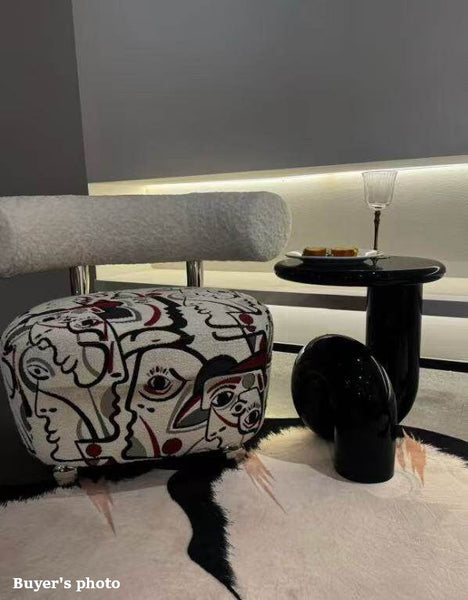 Contemporary Round Side Table, Minimalist Modern Occasional Table, Low Profile Sofa Table, Unique Small End Table, Portable Casual Side Table, Creative Coffee Table, Lightweight Indoor Outdoor Table, Contemporary Side Table-artworkcanvas