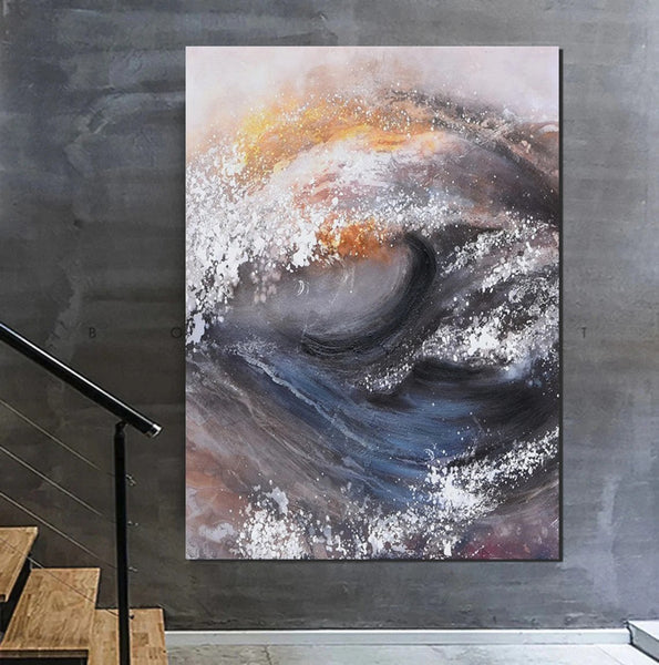 Living Room Modern Paintings, Big Wave Painting, Acrylic Canvas Paintings, Large Painting on Canvas, Modern Abstract Painting