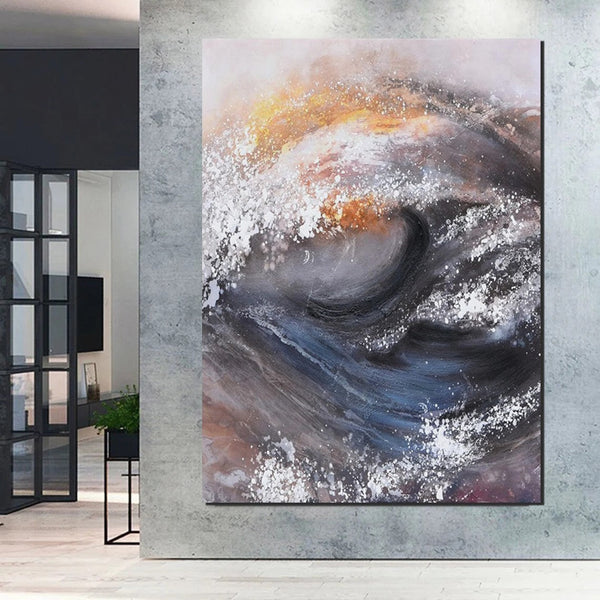 Living Room Modern Paintings, Big Wave Painting, Acrylic Canvas Paintings, Large Painting on Canvas, Modern Abstract Painting