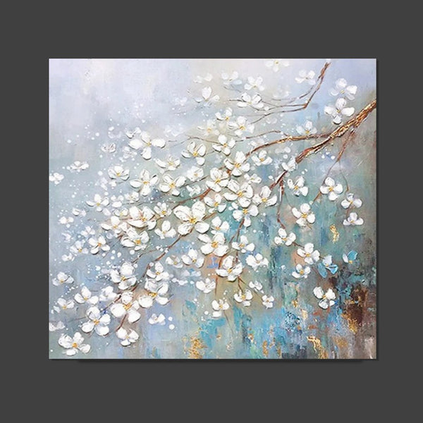 Abstract Flower Painting, Extra Large Abstract Paintings on Canvas, Hand Painted Abstract Painting, Bedroom Wall Art Ideas, Heavy Texture Painting-artworkcanvas