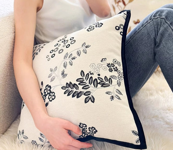 Decorative Pillows for Couch, Square Decorative Pillow Covers, Farmhouse Decorative Pillows for Sofa, Spring Swallow Decorative Pillows for Bedroom-artworkcanvas