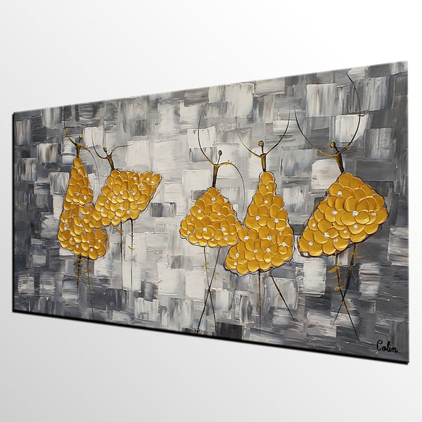 Contemporary Paintings, Custom Abstract Painting, Original Painting for Sale, Ballet Dancer Painting, Paintings for Bedroom-LargePaintingArt.com