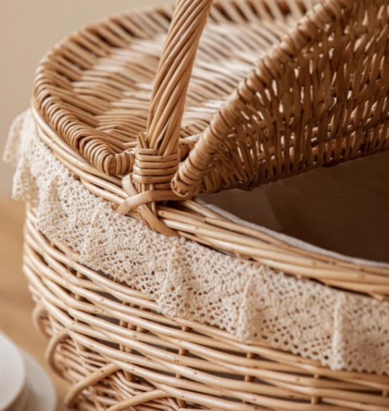 Extra Large Kitchen Storage Baskets, Picnic Storage Basket with Handle, Natural Hand-woven Wicker Storage Basket, Lovely Willow Weaving Baskets for Vegetable, Natural Fruit Storage Baskets-artworkcanvas