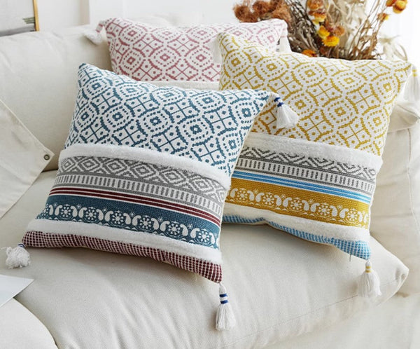 Geometric Modern Sofa Pillows for Bedroom, Square Pillows for Couch, Modern Decorative Pillow for Interior Design, Contemporary Decorative Pillow Covers-artworkcanvas