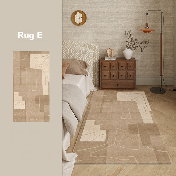 Contemporary Modern Rugs Next to Bed, Geometric Modern Rugs under Dining Room Table, Brown Modern Carpets for Office, Abstract Modern Rugs for Living Room-artworkcanvas