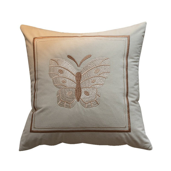 Decorative Pillow Arrangement Ideas for Couch, Modern Decorative Pillows for Bedroom, Embroidered Butterfly Pillow Covers, Large Decorative Throw Pillows for Living Room-artworkcanvas