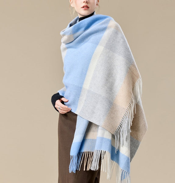 Large Wool Scarf, Winter Shawl, Christmas Holiday Gift, Evening Wrap, Winter Shawl, Elegant Shawl, Warm Cape, Cold Weather Scarf, Fashion Scarf, Oversized Scarf-artworkcanvas