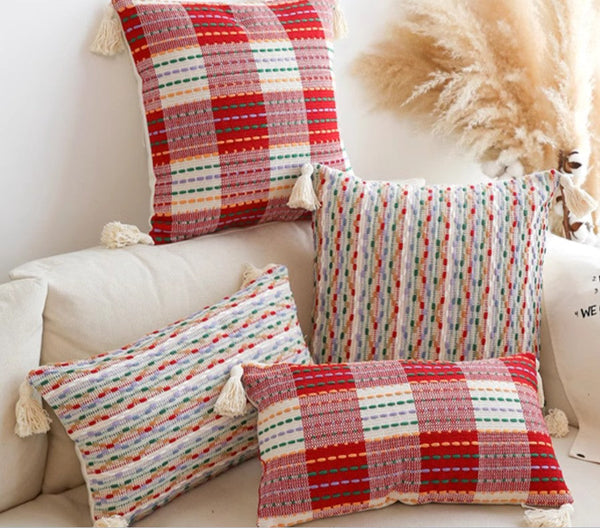 Colorful Modern Sofa Pillows Covers, Modern Sofa Cushion, Decorative Modern Pillows for Couch, Decorative Pillows for Living Room-artworkcanvas
