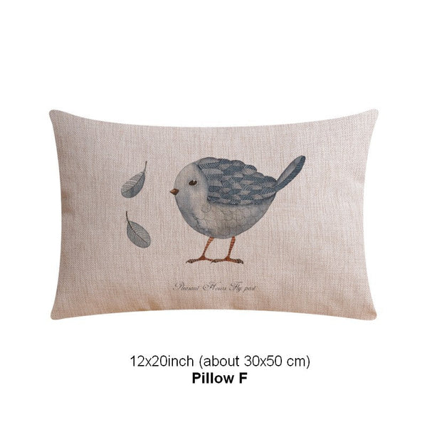 Throw Pillows for Couch, Simple Decorative Pillow Covers, Decorative Sofa Pillows for Children's Room, Love Birds Decorative Throw Pillows-artworkcanvas