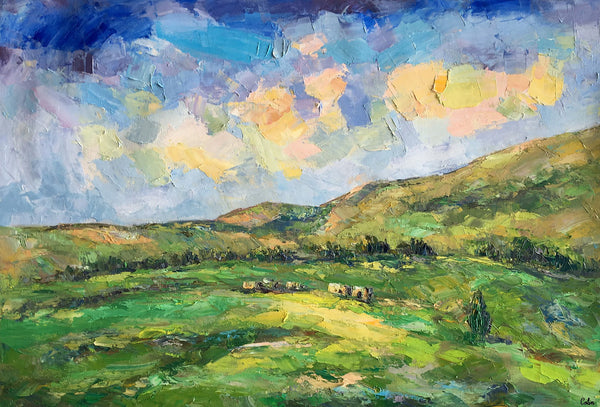 Landscape Painting for Sale, Mountain Painting, Custom Original Landscape Painting on Canvas, Landscape Painting for Living Room