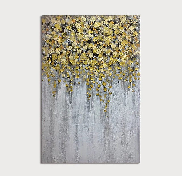 Simple Modern Acrylic Paintings, Abstract Flower Painting, Flower Acrylic Painting, Canvas Painting Flower, Paintings for Dining Room-artworkcanvas