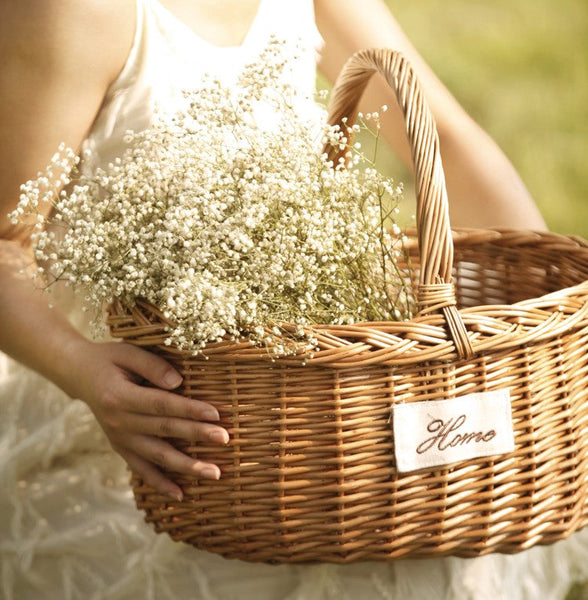 Hand-woven Wicker Storage Basket, Large Picnic Food Basket with Handle, Willow Weaving Baskets for Vegetable, Natural Fruit Basket, Kitchen Storage Baskets