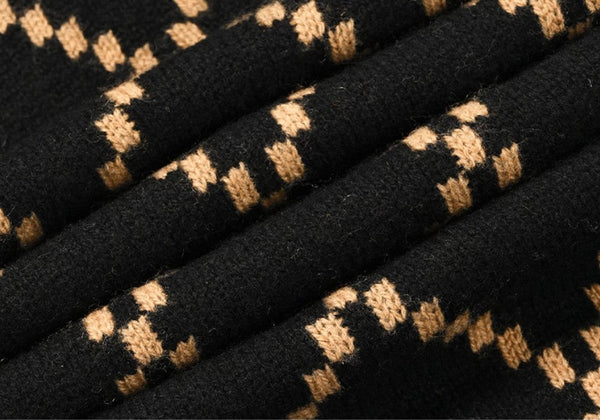 Elegant Wool Scarves, Black Brown Warm Winter Scarf, Winter Wool Scarf, Soft Cashmere Scarf for Women, Cold Weather Scarf, Fashion Scarf, Christmas Gifts for Her, Holiday Scarf-artworkcanvas