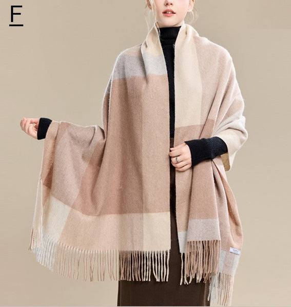 Christmas Holiday Gift, Evening Wrap, Large Wool Scarf, Winter Shawl, Elegant Shawl, Warm Cape, Cold Weather Scarf, Fashion Scarf, Oversized Scarf, Winter Shawl-artworkcanvas