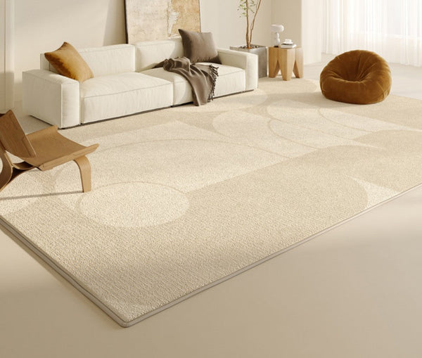 Modern Cream Color Rugs for Living Room, Modern Rugs under Sofa, Abstract Contemporary Rugs for Bedroom, Dining Room Floor Rugs, Modern Rugs for Office-artworkcanvas