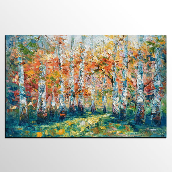 Original Wall Art, Birch Tree Painting, Landscape Painting, Custom Canvas Wall Art, Original Artwork, Canvas Painting, Tree Painting