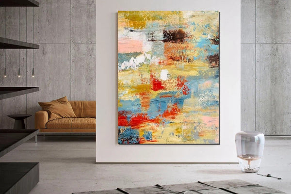 Contemporary Modern Art Paintings, Simple Modern Art, Living Room Wall Art Ideas, Palette Knife Paintings, Large Modern Art Ideas-artworkcanvas