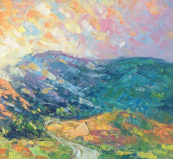 Mountain Landscape Painting, Spring Mountain Painting, Custom Canvas Painting for Sale, Original Paintings for Sale, Oil Painting on Canvas