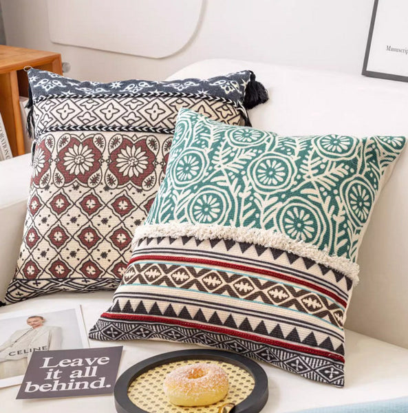 Decorative Throw Pillows for Living Room, Bohemian Decorative Sofa Pillows, Geometric Modern Pillows, Oriental Square Pillows for Couch-artworkcanvas