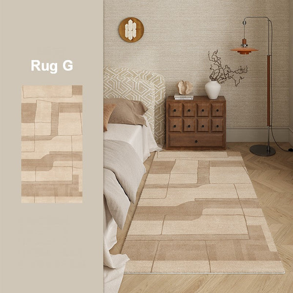 Unique Geometric Modern Rugs under Dining Room Table, Brown Modern Carpets for Office, Abstract Modern Rugs for Living Room, Contemporary Modern Rugs Next to Bed