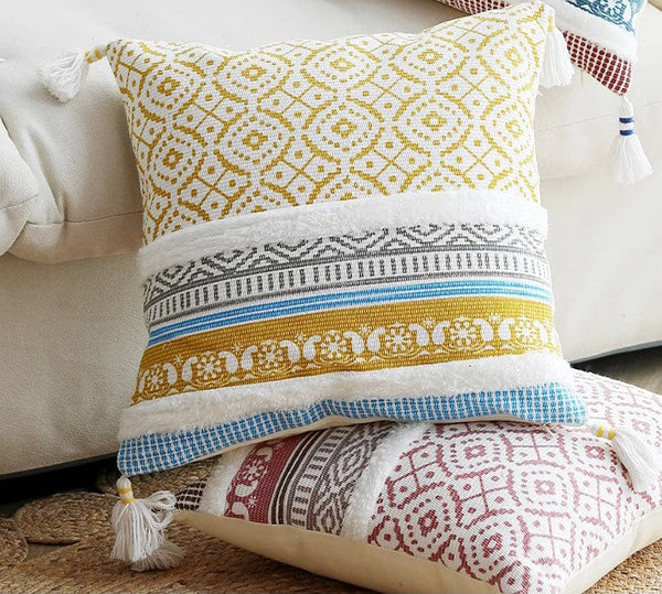 Geometric Modern Sofa Pillows for Bedroom, Square Pillows for Couch, Modern Decorative Pillow for Interior Design, Contemporary Decorative Pillow Covers-artworkcanvas