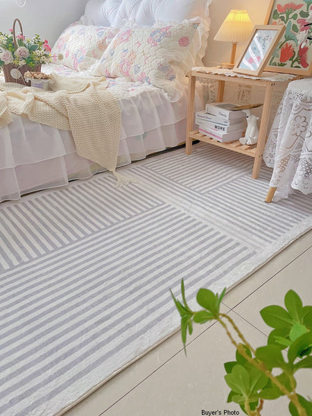 Gray Modern Rugs for Living Room, Geometric Contemporary Rugs for Dining Room, Bedroom Floor Rugs, Soft Modern Rug for Living Room-artworkcanvas
