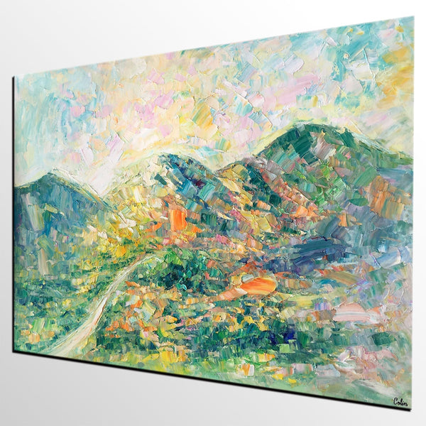Abstract Oil Painting, Impasto Painting, Custom Landscape Painting, Mountain Landscape Painting