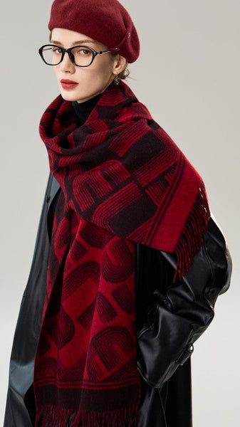 Fashion Designer Scarf, Soft Cashmere Scarf for Women, Cold Weather Scarf, Elegant Scarf, Holiday Women Scarf, Modern Wool Scarf, Warm Winter Scarf-artworkcanvas