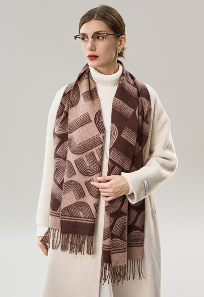 Cold Weather Scarf, Fashion Designer Scarf, Elegant Scarf, Holiday Women Scarf, Modern Wool Scarf, Warm Winter Scarf, Soft Cashmere Scarf for Women-artworkcanvas