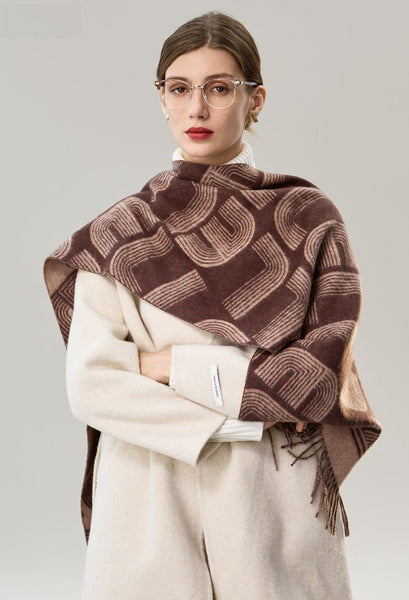 Cold Weather Scarf, Fashion Designer Scarf, Elegant Scarf, Holiday Women Scarf, Modern Wool Scarf, Warm Winter Scarf, Soft Cashmere Scarf for Women-artworkcanvas
