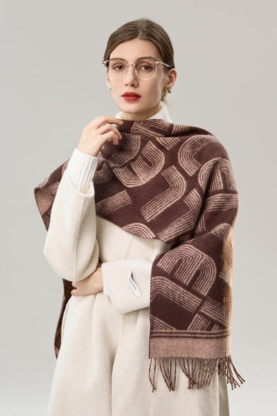 Cold Weather Scarf, Fashion Designer Scarf, Elegant Scarf, Holiday Women Scarf, Modern Wool Scarf, Warm Winter Scarf, Soft Cashmere Scarf for Women-artworkcanvas