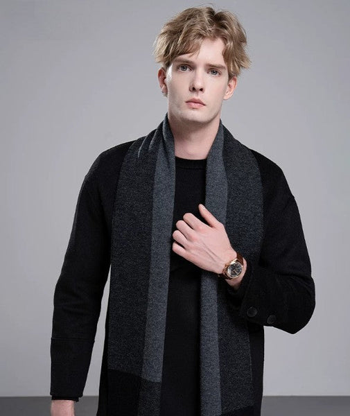 Formal Men Scarf Styles, Business Wool Scarf for Gentleman, Men's Winter Scarf, Thick Wool Scarf for Men, Modern Casual Scarf Men, Men's Wool Scarf Winter