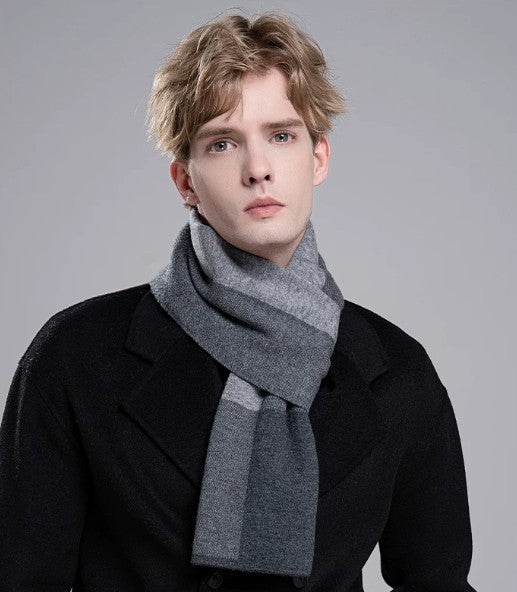 Business Wool Scarf for Gentleman, Men's Winter Scarf, Formal Men Scarf Styles, Thick Wool Scarf for Men, Modern Casual Scarf Men, Men's Wool Scarf Winter