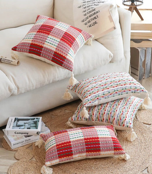 Colorful Modern Sofa Pillows Covers, Modern Sofa Cushion, Decorative Modern Pillows for Couch, Decorative Pillows for Living Room-artworkcanvas