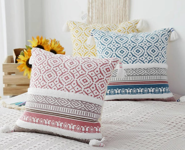 Modern Decorative Pillow for Interior Design, Contemporary Decorative Pillow Covers, Geometric Modern Sofa Pillows for Bedroom, Square Pillows for Couch-artworkcanvas