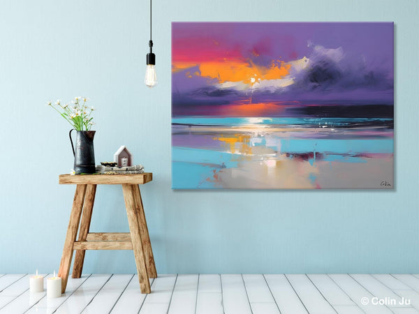 Abstract Landscape Paintings, Modern Abstract Wall Art, Extra Large Canvas Painting for Dining Room, Original Canvas Wall Art Paintings