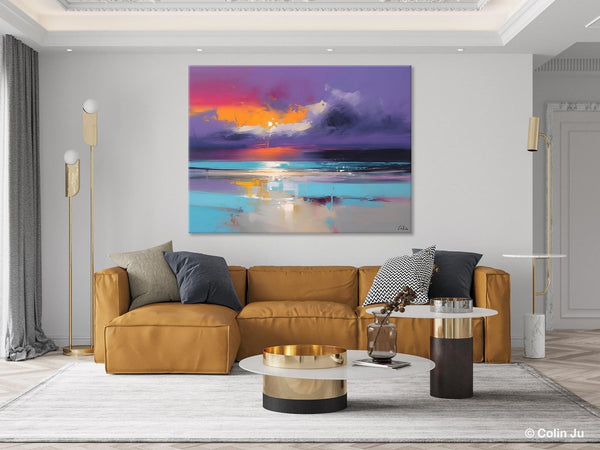 Abstract Landscape Paintings, Modern Abstract Wall Art, Extra Large Canvas Painting for Dining Room, Original Canvas Wall Art Paintings