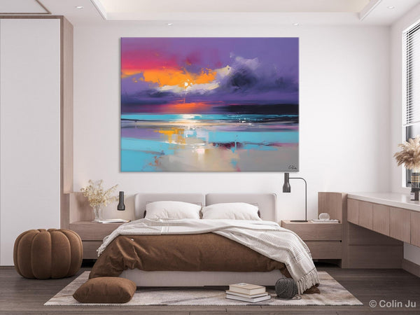 Abstract Landscape Paintings, Modern Abstract Wall Art, Extra Large Canvas Painting for Dining Room, Original Canvas Wall Art Paintings