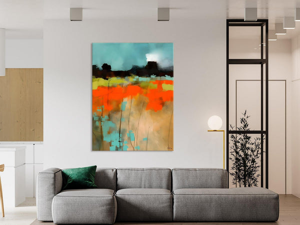 Modern Abstract Wall Art, Extra Large Canvas Painting for Dining Room, Original Canvas Wall Art Paintings, Abstract Landscape Paintings-artworkcanvas