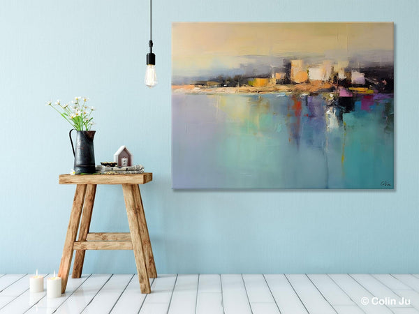 Abstract Landscape Paintings, Palette Knife Canvas Art, Extra Large Canvas Painting for Dining Room, Original Canvas Wall Art Paintings