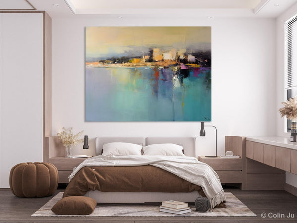 Abstract Landscape Paintings, Palette Knife Canvas Art, Extra Large Canvas Painting for Dining Room, Original Canvas Wall Art Paintings