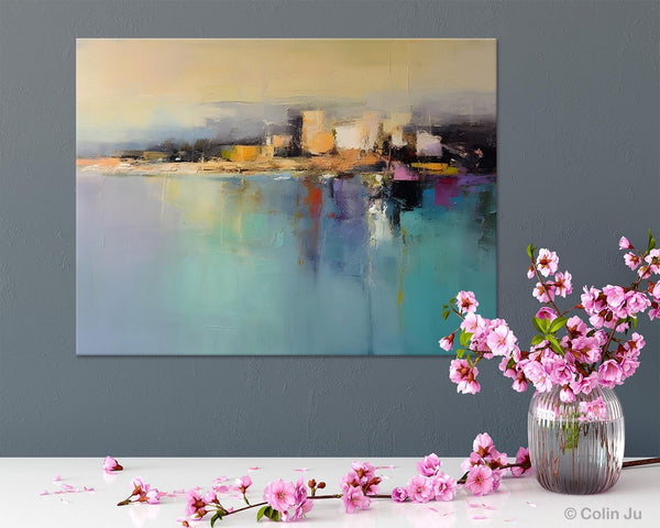 Abstract Landscape Paintings, Palette Knife Canvas Art, Extra Large Canvas Painting for Dining Room, Original Canvas Wall Art Paintings