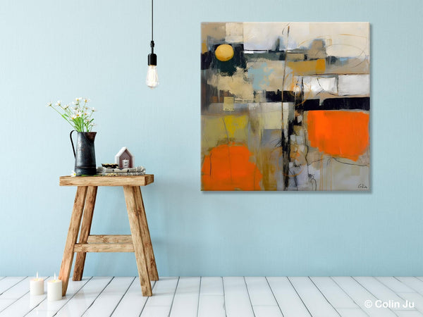 Modern Acrylic Artwork, Original Modern Art, Heavy Texture Canvas Paintings, Contemporary Canvas Art, Large Abstract Painting for Bedroom-artworkcanvas
