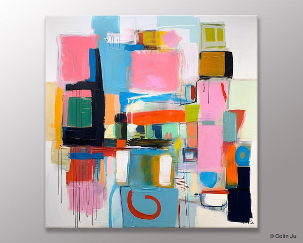 Contemporary Canvas Art, Original Modern Wall Art, Modern Canvas Paintings, Modern Acrylic Artwork, Large Abstract Painting for Dining Room-artworkcanvas