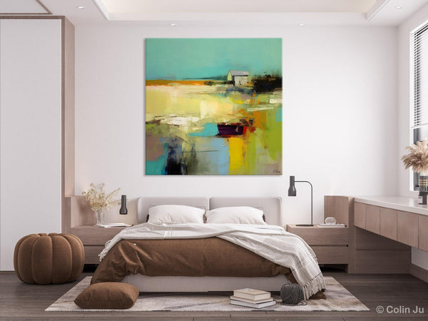Landscape Canvas Paintings, Original Landscape Paintings, Abstract Wall Art Painting for Living Room, Oversized Acrylic Painting on Canvas-artworkcanvas