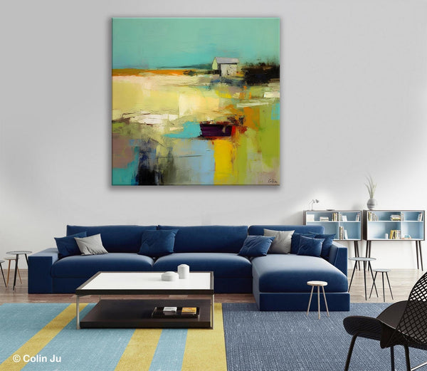 Landscape Canvas Paintings, Original Landscape Paintings, Abstract Wall Art Painting for Living Room, Oversized Acrylic Painting on Canvas-artworkcanvas