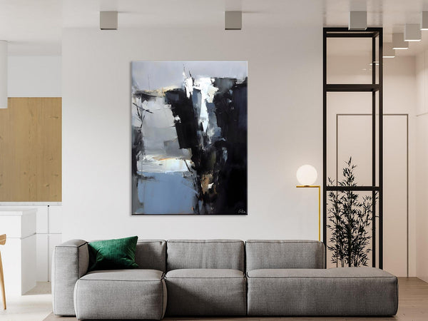 Extra Large Paintings for Bedroom, Black Contemporary Wall Art, Abstract Wall Paintings, Hand Painted Canvas Art, Original Modern Painting-artworkcanvas