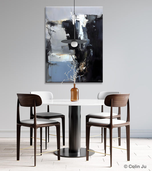 Extra Large Paintings for Bedroom, Black Contemporary Wall Art, Abstract Wall Paintings, Hand Painted Canvas Art, Original Modern Painting-artworkcanvas