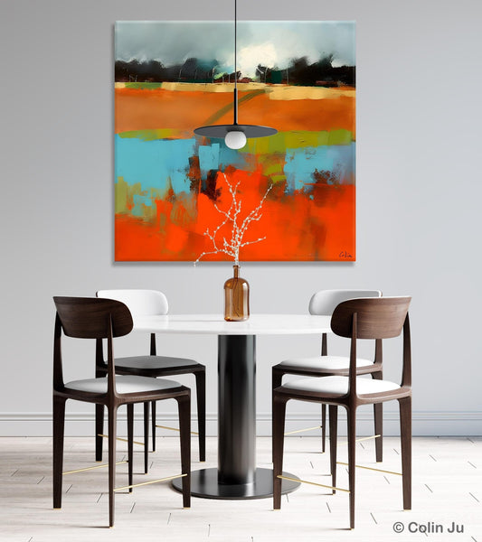 Original Abstract Wall Art, Landscape Acrylic Art, Landscape Canvas Art, Hand Painted Canvas Art, Large Abstract Painting for Living Room-artworkcanvas