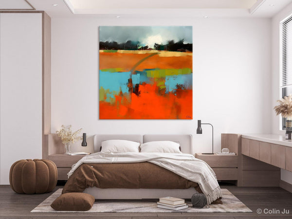 Original Abstract Wall Art, Landscape Acrylic Art, Landscape Canvas Art, Hand Painted Canvas Art, Large Abstract Painting for Living Room-artworkcanvas